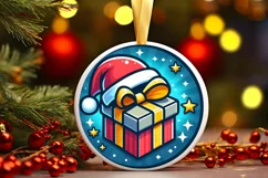 Round Christmas Ornament Sublimation|Clipart Product Image 1