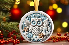 Round Christmas Ornament Sublimation|Clipart Product Image 2