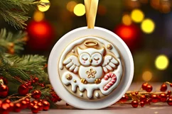 Round Christmas Ornament Sublimation|Clipart Product Image 2