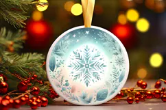 Round Christmass Ornament PNG Product Image 1