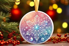 Round Christmas Ornament Sublimation|Clipart Product Image 1