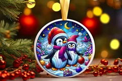 Round Christmas Ornament Sublimation|Clipart Product Image 1