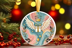Round Christmas Ornament Sublimation|Clipart Product Image 2