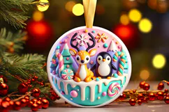 Round Christmass Ornament PNG Product Image 1