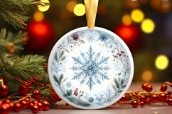 Round Christmass Ornament PNG Product Image 1