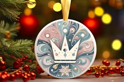Round Christmas Ornament Sublimation|Clipart Product Image 1