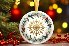 Round Christmas Ornament Sublimation|Clipart Product Image 1