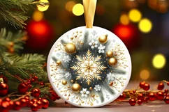 Round Christmas Ornament Sublimation|Clipart Product Image 3