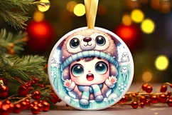 Round Christmas Ornament Sublimation|Clipart Product Image 2