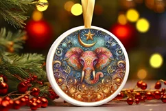 Round Christmas Ornament Sublimation|Clipart Product Image 1
