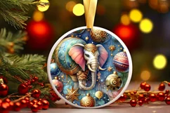 Round Christmas Ornament Sublimation|Clipart Product Image 1