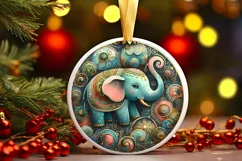 Round Christmas Ornament Sublimation|Clipart Product Image 1