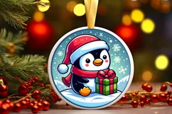 Round Christmas Ornament Sublimation|Clipart Product Image 1
