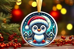 Round Christmas Ornament Sublimation|Clipart Product Image 1