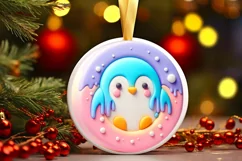 Round Christmas Ornament Sublimation|Clipart Product Image 2