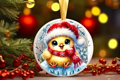 Round Christmas Ornament Sublimation|Clipart Product Image 2