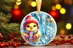 Round Christmas Ornament Sublimation|Clipart Product Image 2