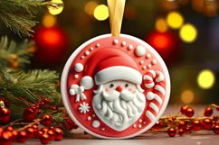 Round Christmas Ornament Sublimation|Clipart Product Image 1