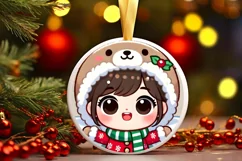Round Christmas Ornament Sublimation|Clipart Product Image 2