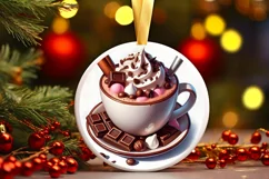 Round Christmas Ornament Sublimation|Clipart Product Image 2