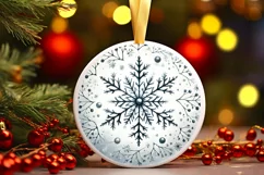 Round Christmas Ornament Sublimation|Clipart Product Image 1