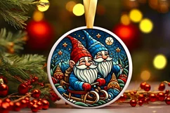 Round Christmas Ornament Sublimation|Clipart Product Image 1