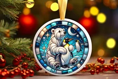 Round Christmas Ornament Sublimation|Clipart Product Image 2
