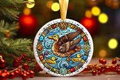 Round Christmas Ornament Sublimation|Clipart Product Image 2