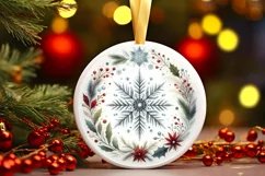 Round Christmas Ornament Sublimation|Clipart Product Image 3