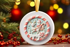 Round Christmas Ornament Sublimation|Clipart Product Image 2