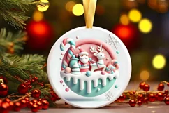 Round Christmas Ornament Sublimation|Clipart Product Image 2