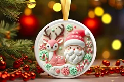 Round Christmas Ornament Sublimation|Clipart Product Image 2