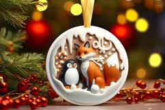Round Christmas Ornament Sublimation|Clipart Product Image 1