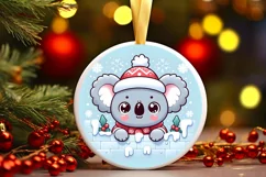 Round Christmas Ornament Sublimation|Clipart Product Image 1