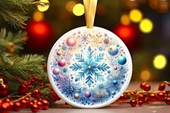 Round Christmas Ornament Sublimation|Clipart Product Image 3