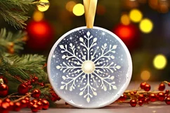 Round Christmas Ornament Sublimation|Clipart Product Image 1