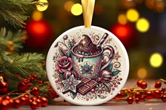 Round Christmas Ornament Sublimation|Clipart Product Image 2
