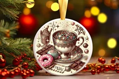 Round Christmas Ornament Sublimation|Clipart Product Image 2