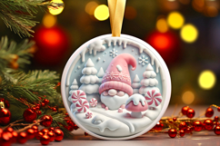 Round Christmass Ornament PNG Product Image 1