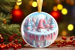 Round Christmas Ornament Sublimation|Clipart Product Image 1