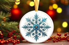 Round Christmas Ornament Sublimation|Clipart Product Image 1