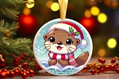 Round Christmas Ornament Sublimation|Clipart Product Image 2