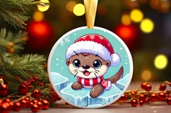 Round Christmas Ornament Sublimation|Clipart Product Image 2