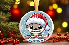 Round Christmas Ornament Sublimation|Clipart Product Image 2