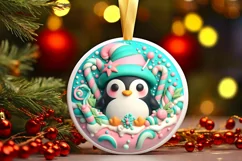 Round Christmas Ornament Sublimation|Clipart Product Image 1