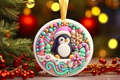 Round Christmas Ornament Sublimation|Clipart Product Image 1