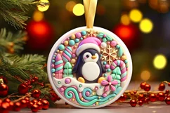 Round Christmas Ornament Sublimation|Clipart Product Image 1