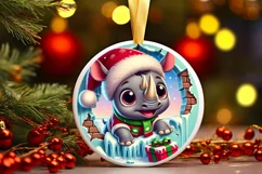 Round Christmas Ornament Sublimation|Clipart Product Image 1