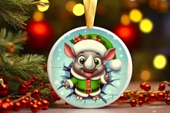 Round Christmas Ornament Sublimation|Clipart Product Image 1