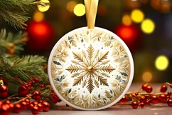 Round Christmas Ornament Sublimation|Clipart Product Image 2